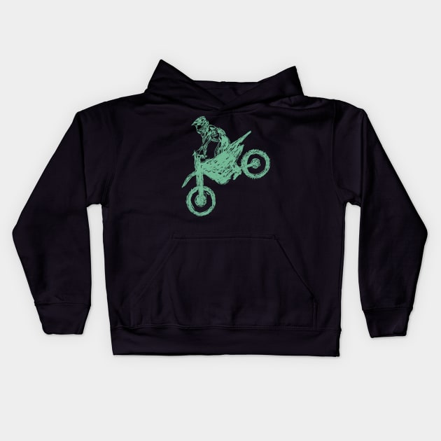 Offroad Motocross Kids Hoodie by Manitarka